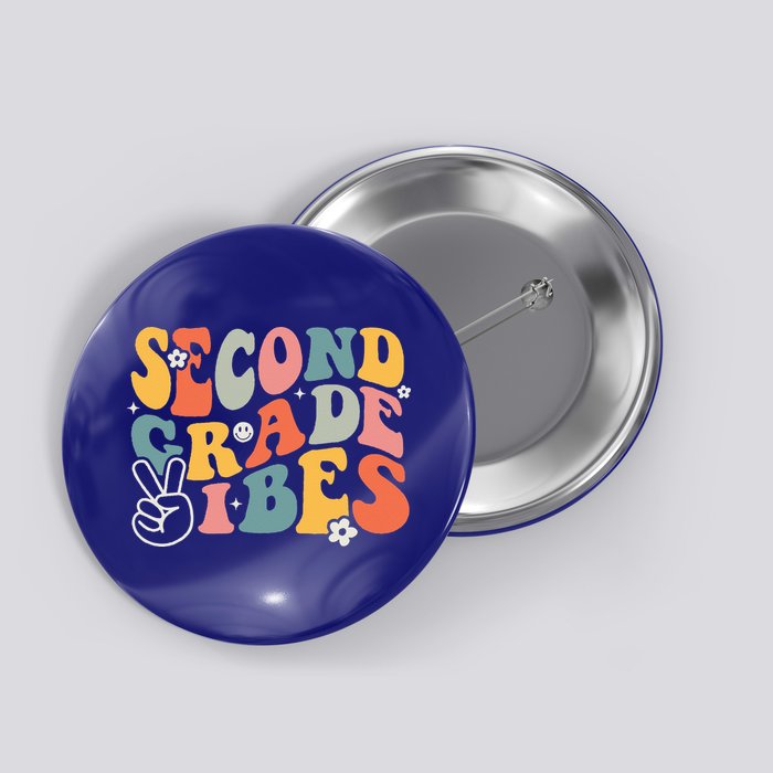 Second Grade Vibes Team 2nd Grade Groovy Back To School Button