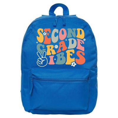 Second Grade Vibes Team 2nd Grade Groovy Back To School 16 in Basic Backpack