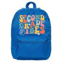 Second Grade Vibes Team 2nd Grade Groovy Back To School 16 in Basic Backpack