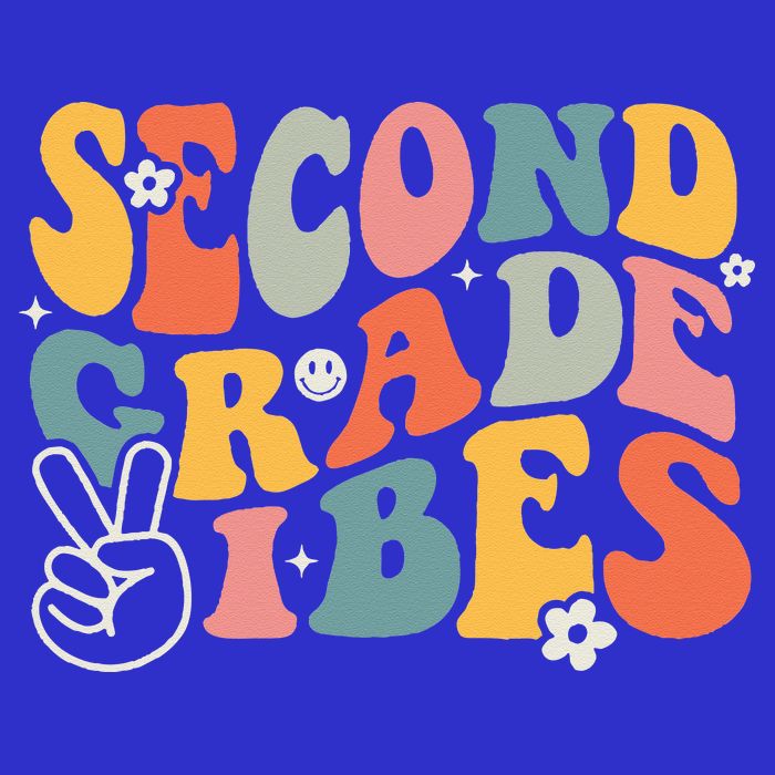 Second Grade Vibes Team 2nd Grade Groovy Back To School 16 in Basic Backpack