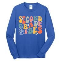 Second Grade Vibes Team 2nd Grade Groovy Back To School Tall Long Sleeve T-Shirt