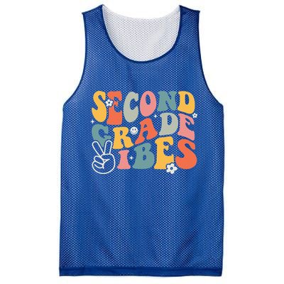Second Grade Vibes Team 2nd Grade Groovy Back To School Mesh Reversible Basketball Jersey Tank