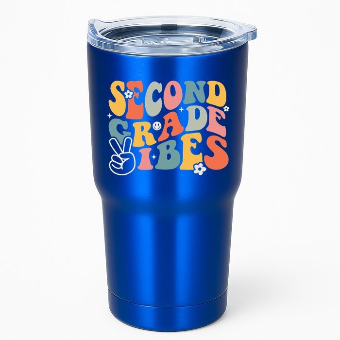 Second Grade Vibes Team 2nd Grade Groovy Back To School Tumbler