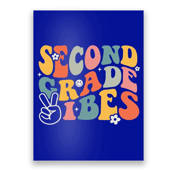 Second Grade Vibes Team 2nd Grade Groovy Back To School Poster