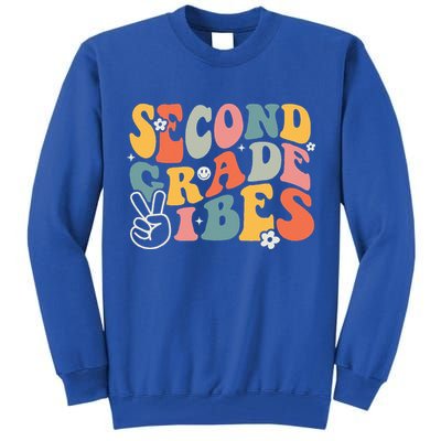 Second Grade Vibes Team 2nd Grade Groovy Back To School Tall Sweatshirt