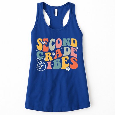 Second Grade Vibes Team 2nd Grade Groovy Back To School Womens Tank Top