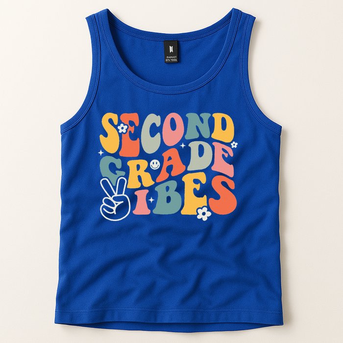 Second Grade Vibes Team 2nd Grade Groovy Back To School Tank Top