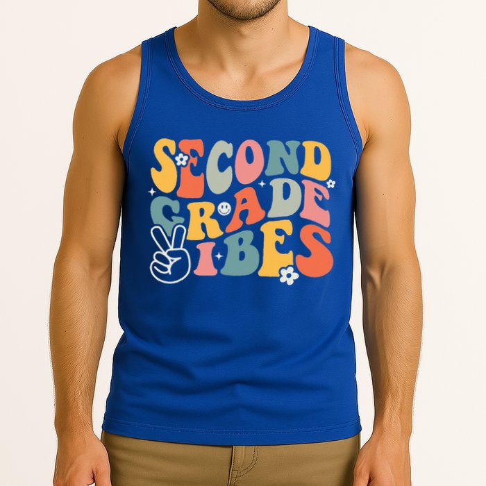 Second Grade Vibes Team 2nd Grade Groovy Back To School Tank Top