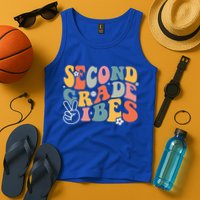 Second Grade Vibes Team 2nd Grade Groovy Back To School Tank Top