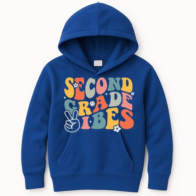 Second Grade Vibes Team 2nd Grade Groovy Back To School Kids Hoodie