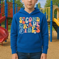 Second Grade Vibes Team 2nd Grade Groovy Back To School Kids Hoodie