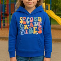 Second Grade Vibes Team 2nd Grade Groovy Back To School Kids Hoodie