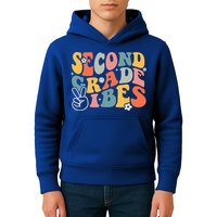 Second Grade Vibes Team 2nd Grade Groovy Back To School Kids Hoodie