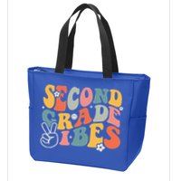 Second Grade Vibes Team 2nd Grade Groovy Back To School Zip Tote Bag
