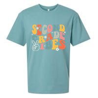Second Grade Vibes Team 2nd Grade Groovy Back To School Sueded Cloud Jersey T-Shirt
