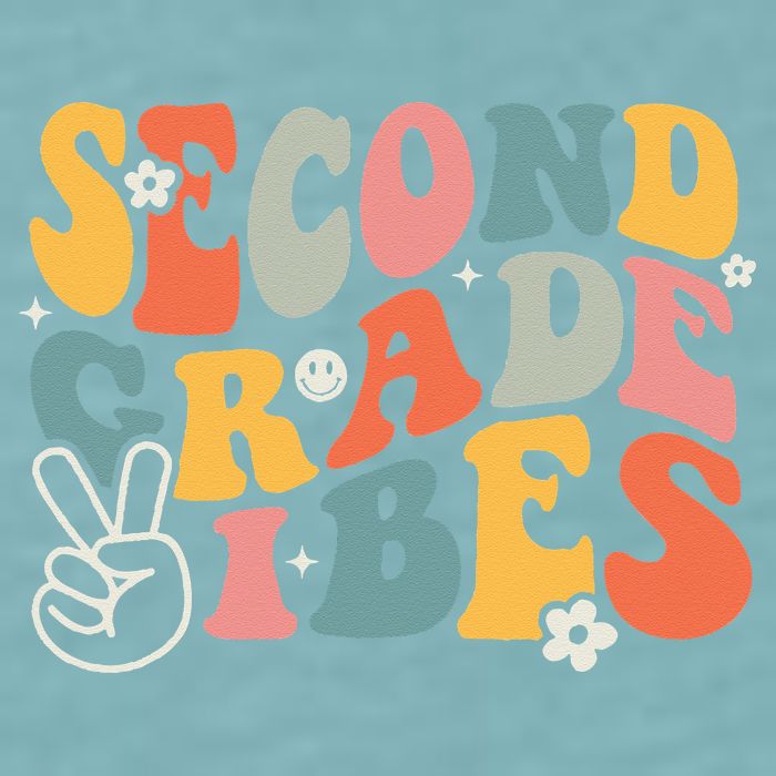 Second Grade Vibes Team 2nd Grade Groovy Back To School Sueded Cloud Jersey T-Shirt