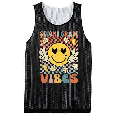 Second Grade Vibes 2nd Grade Retro Teacher 1st Day Of School Mesh Reversible Basketball Jersey Tank