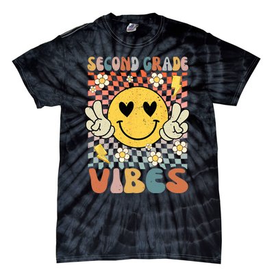 Second Grade Vibes 2nd Grade Retro Teacher 1st Day Of School Tie-Dye T-Shirt