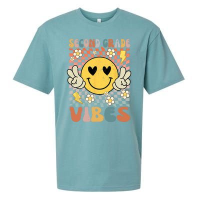 Second Grade Vibes 2nd Grade Retro Teacher 1st Day Of School Sueded Cloud Jersey T-Shirt