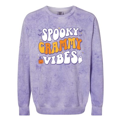 Spooky Grammy Vibes Halloween Gift Colorblast Crewneck Sweatshirt