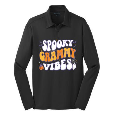 Spooky Grammy Vibes Halloween Gift Silk Touch Performance Long Sleeve Polo