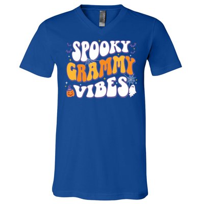 Spooky Grammy Vibes Halloween Gift V-Neck T-Shirt