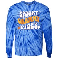 Spooky Grammy Vibes Halloween Gift Tie-Dye Long Sleeve Shirt