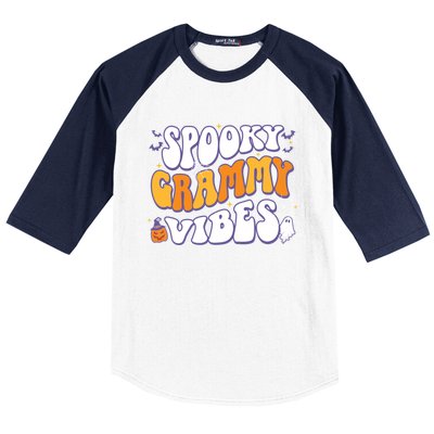 Spooky Grammy Vibes Halloween Gift Baseball Sleeve Shirt