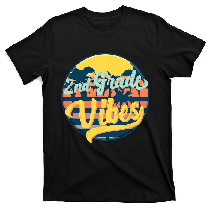 Second Grade Vibes Team 2nd Grade Teacher Or Student Retro T-Shirt