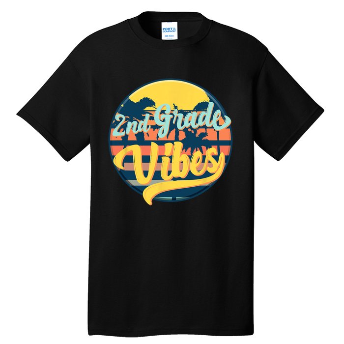 Second Grade Vibes Team 2nd Grade Teacher Or Student Retro Tall T-Shirt