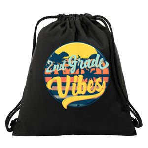 Second Grade Vibes Team 2nd Grade Teacher Or Student Retro Drawstring Bag