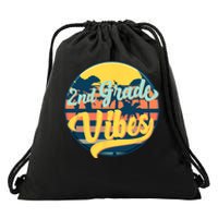 Second Grade Vibes Team 2nd Grade Teacher Or Student Retro Drawstring Bag