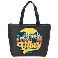 Second Grade Vibes Team 2nd Grade Teacher Or Student Retro Zip Tote Bag