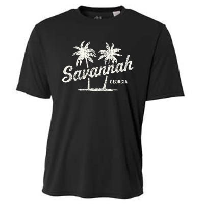 Savannah Georgia Vintage 70s Palm Trees Cooling Performance Crew T-Shirt