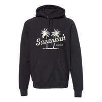 Savannah Georgia Vintage 70s Palm Trees Premium Hoodie