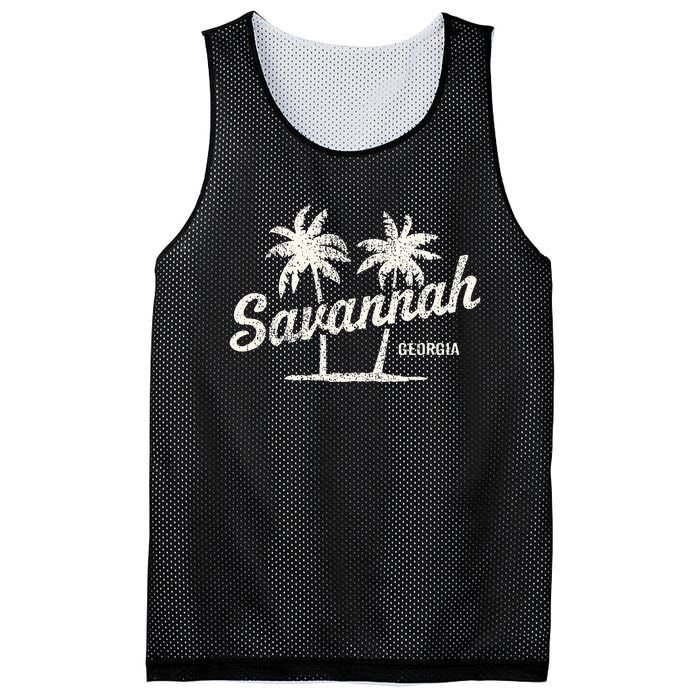 Savannah Georgia Vintage 70s Palm Trees Mesh Reversible Basketball Jersey Tank