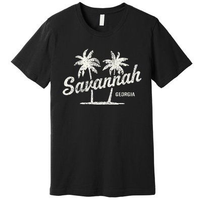 Savannah Georgia Vintage 70s Palm Trees Premium T-Shirt