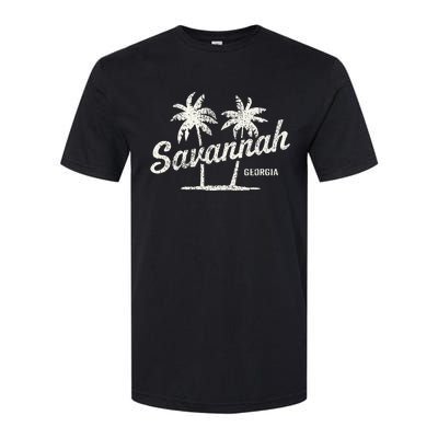 Savannah Georgia Vintage 70s Palm Trees Softstyle CVC T-Shirt