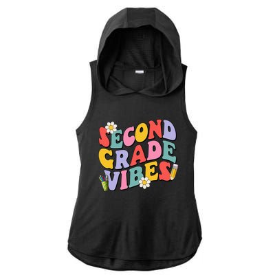 Second Grade Vibes Back To School 2nd Grade Team 1st Day Ladies PosiCharge Tri-Blend Wicking Draft Hoodie Tank