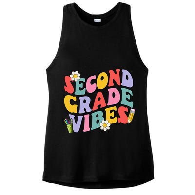 Second Grade Vibes Back To School 2nd Grade Team 1st Day Ladies PosiCharge Tri-Blend Wicking Tank