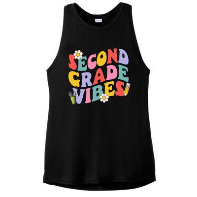 Second Grade Vibes Back To School 2nd Grade Team 1st Day Ladies PosiCharge Tri-Blend Wicking Tank