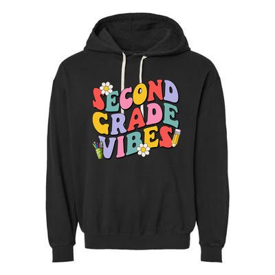 Second Grade Vibes Back To School 2nd Grade Team 1st Day Garment-Dyed Fleece Hoodie