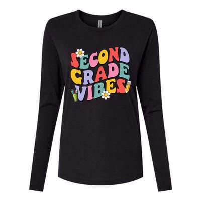 Second Grade Vibes Back To School 2nd Grade Team 1st Day Womens Cotton Relaxed Long Sleeve T-Shirt