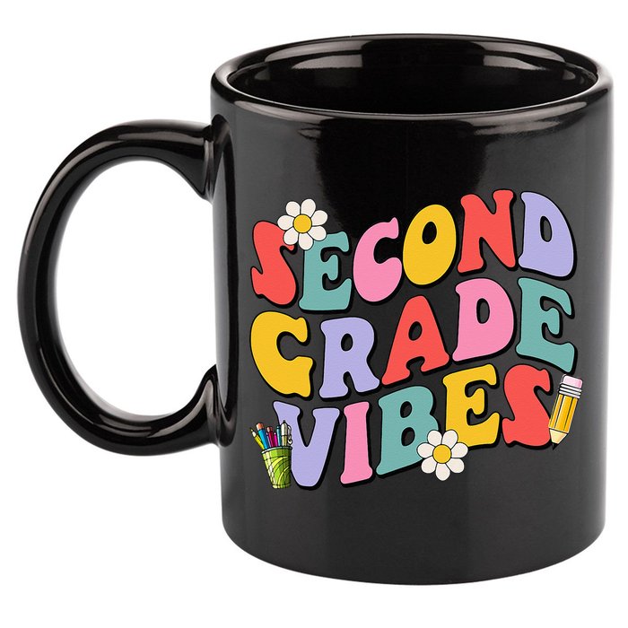 Second Grade Vibes Back To School 2nd Grade Team 1st Day 11oz C Handle Ceramic Mug