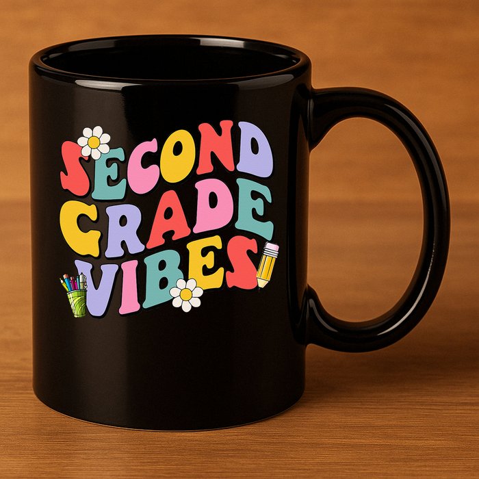 Second Grade Vibes Back To School 2nd Grade Team 1st Day 11oz C Handle Ceramic Mug