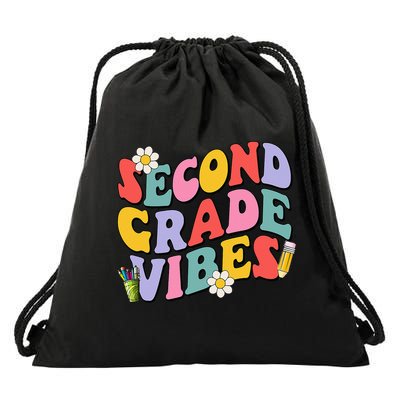 Second Grade Vibes Back To School 2nd Grade Team 1st Day Drawstring Bag