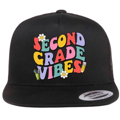 Second Grade Vibes Back To School 2nd Grade Team 1st Day Flatbill Hat