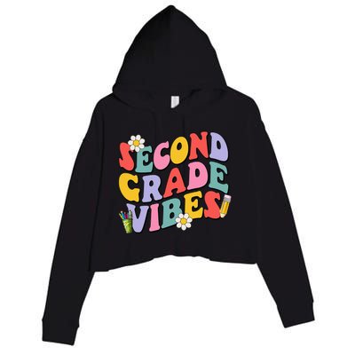 Second Grade Vibes Back To School 2nd Grade Team 1st Day Crop Fleece Hoodie