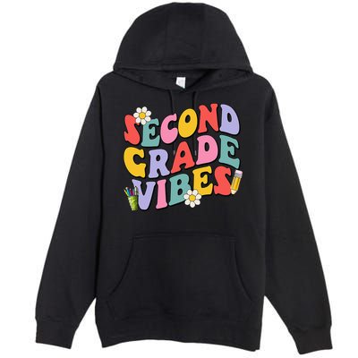 Second Grade Vibes Back To School 2nd Grade Team 1st Day Premium Pullover Hoodie