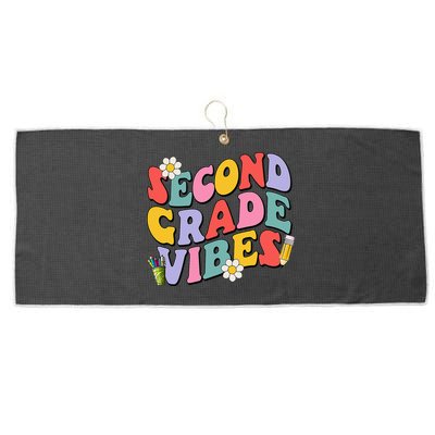 Second Grade Vibes Back To School 2nd Grade Team 1st Day Large Microfiber Waffle Golf Towel